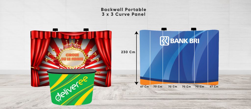 Backwall Portable 3x3 Curve Panel